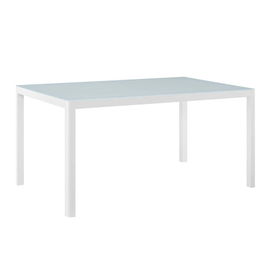 Modway - Raleigh 59" Outdoor Patio Aluminum Dining Table by Modway  Outdoor Furniture Bar and Dining White - EEI-3576-WHI