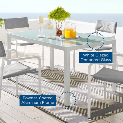 Modway - Raleigh 59" Outdoor Patio Aluminum Dining Table by Modway  Outdoor Furniture Bar and Dining White - EEI-3576-WHI