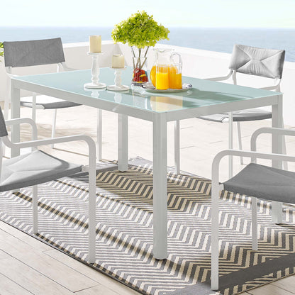 Modway - Raleigh 59" Outdoor Patio Aluminum Dining Table by Modway  Outdoor Furniture Bar and Dining White - EEI-3576-WHI