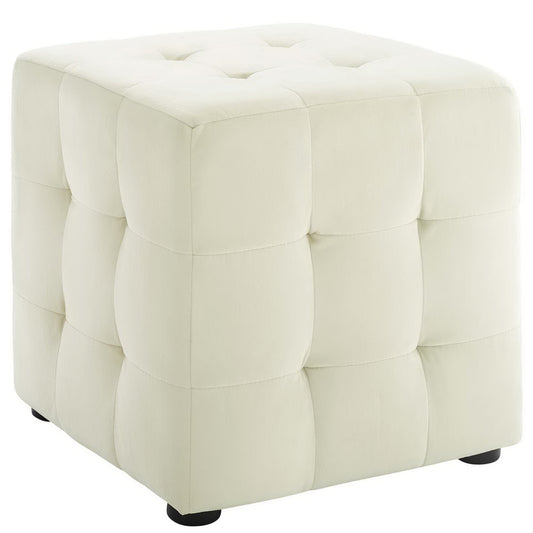 Modway - Contour Tufted Cube Performance Velvet Ottoman by Modway  Living Room Sofas and Armchairs White - EEI-3577-IVO