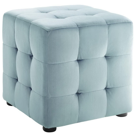 Modway - Contour Tufted Cube Performance Velvet Ottoman by Modway  Living Room Sofas and Armchairs Blue - EEI-3577-LBU