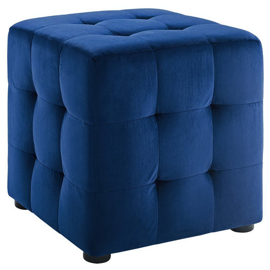 Modway - Contour Tufted Cube Performance Velvet Ottoman by Modway  Living Room Sofas and Armchairs Blue - EEI-3577-NAV