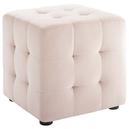 Modway - Contour Tufted Cube Performance Velvet Ottoman by Modway  Living Room Sofas and Armchairs Red - EEI-3577-PNK