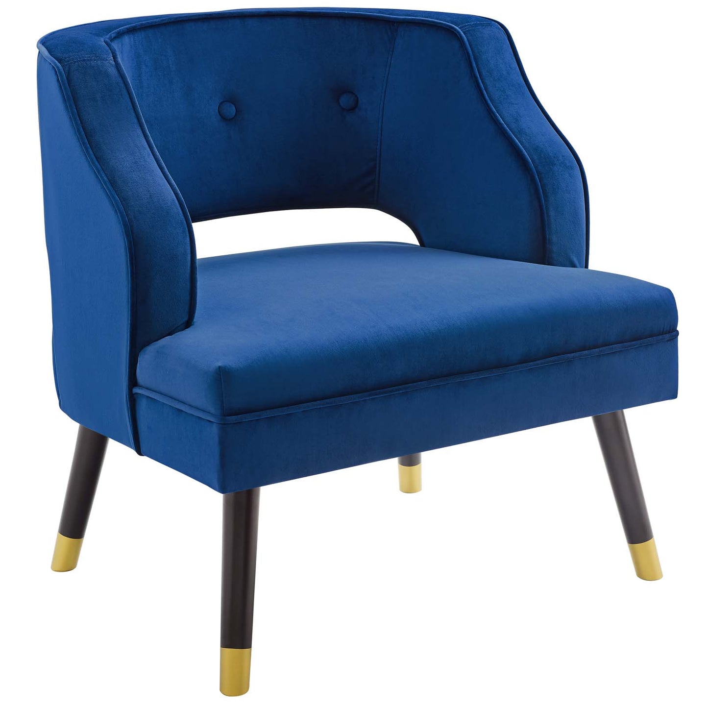 Modway Outlet Traipse Button Tufted Open Back Performance Velvet Armchair by Modway  Living Room Furniture Navy - EEI-3579-NAV