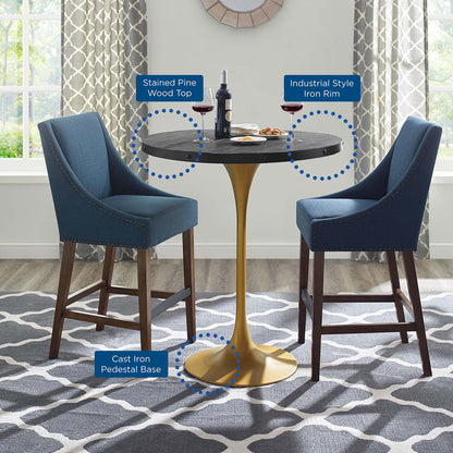 Modway Outlet Drive Wood Bar Table by Modway  Bar and Dining Furniture Black Gold - EEI-3593-BLK-GLD