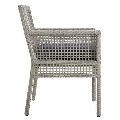 Modway - Aura Outdoor Patio Wicker Rattan Dining Armchair Set of 4 by Modway  Outdoor Furniture Bar and Dining Blue - EEI-3594-GRY-NAV