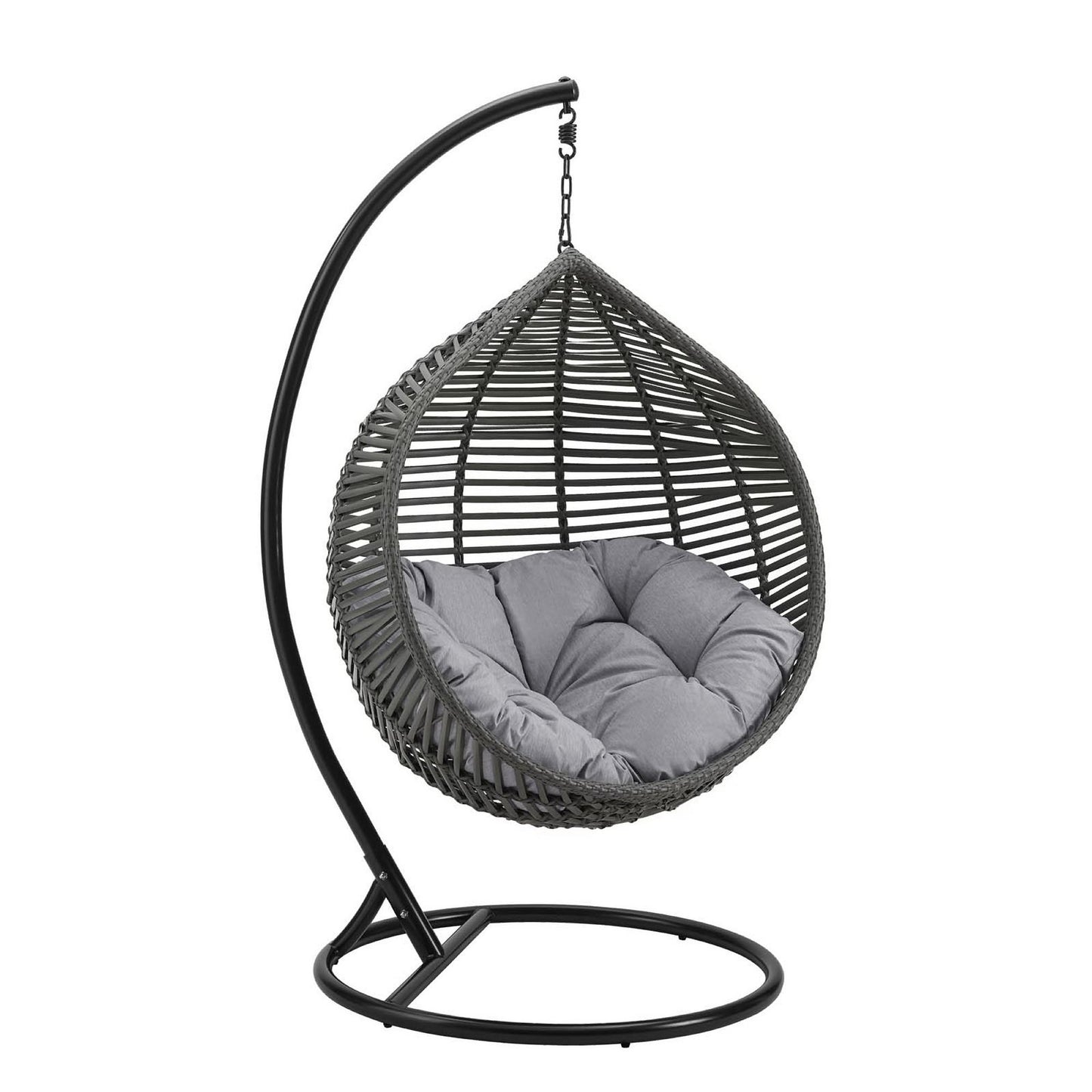 Modway - Garner Teardrop Outdoor Patio Swing Chair by Modway  Outdoor Furniture Daybeds and Lounges Gray - EEI-3614-GRY-GRY