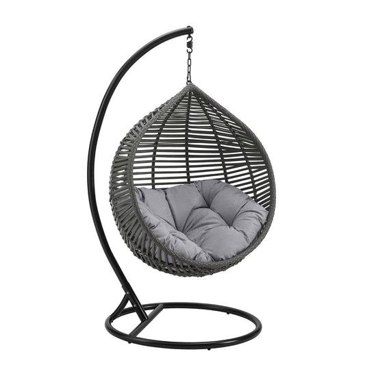 Modway - Garner Teardrop Outdoor Patio Swing Chair by Modway  Outdoor Furniture Daybeds and Lounges Gray - EEI-3614-GRY-GRY