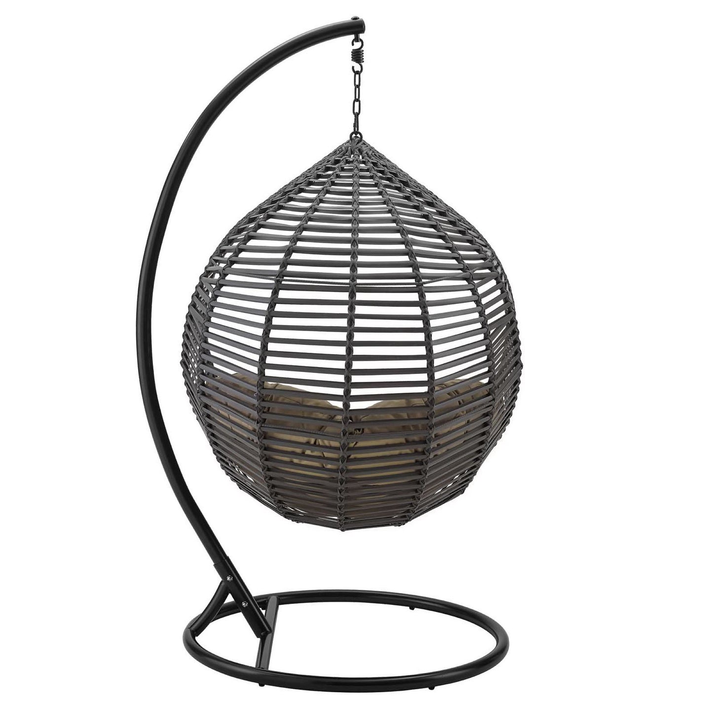 Modway - Garner Teardrop Outdoor Patio Swing Chair by Modway  Outdoor Furniture Daybeds and Lounges Brown - EEI-3614-GRY-MOC