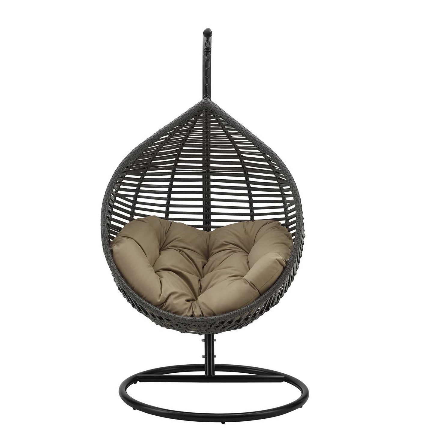 Modway - Garner Teardrop Outdoor Patio Swing Chair by Modway  Outdoor Furniture Daybeds and Lounges Brown - EEI-3614-GRY-MOC