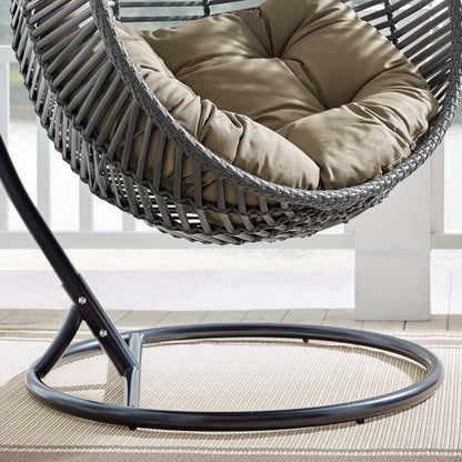 Modway - Garner Teardrop Outdoor Patio Swing Chair by Modway  Outdoor Furniture Daybeds and Lounges Brown - EEI-3614-GRY-MOC