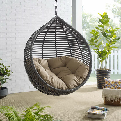 Modway - Garner Teardrop Outdoor Patio Swing Chair by Modway  Outdoor Furniture Daybeds and Lounges Brown - EEI-3614-GRY-MOC