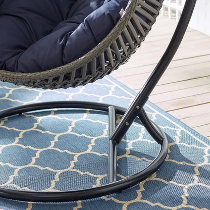 Modway - Garner Teardrop Outdoor Patio Swing Chair by Modway  Outdoor Furniture Daybeds and Lounges Blue - EEI-3614-GRY-NAV