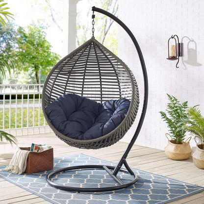 Modway - Garner Teardrop Outdoor Patio Swing Chair by Modway  Outdoor Furniture Daybeds and Lounges Blue - EEI-3614-GRY-NAV