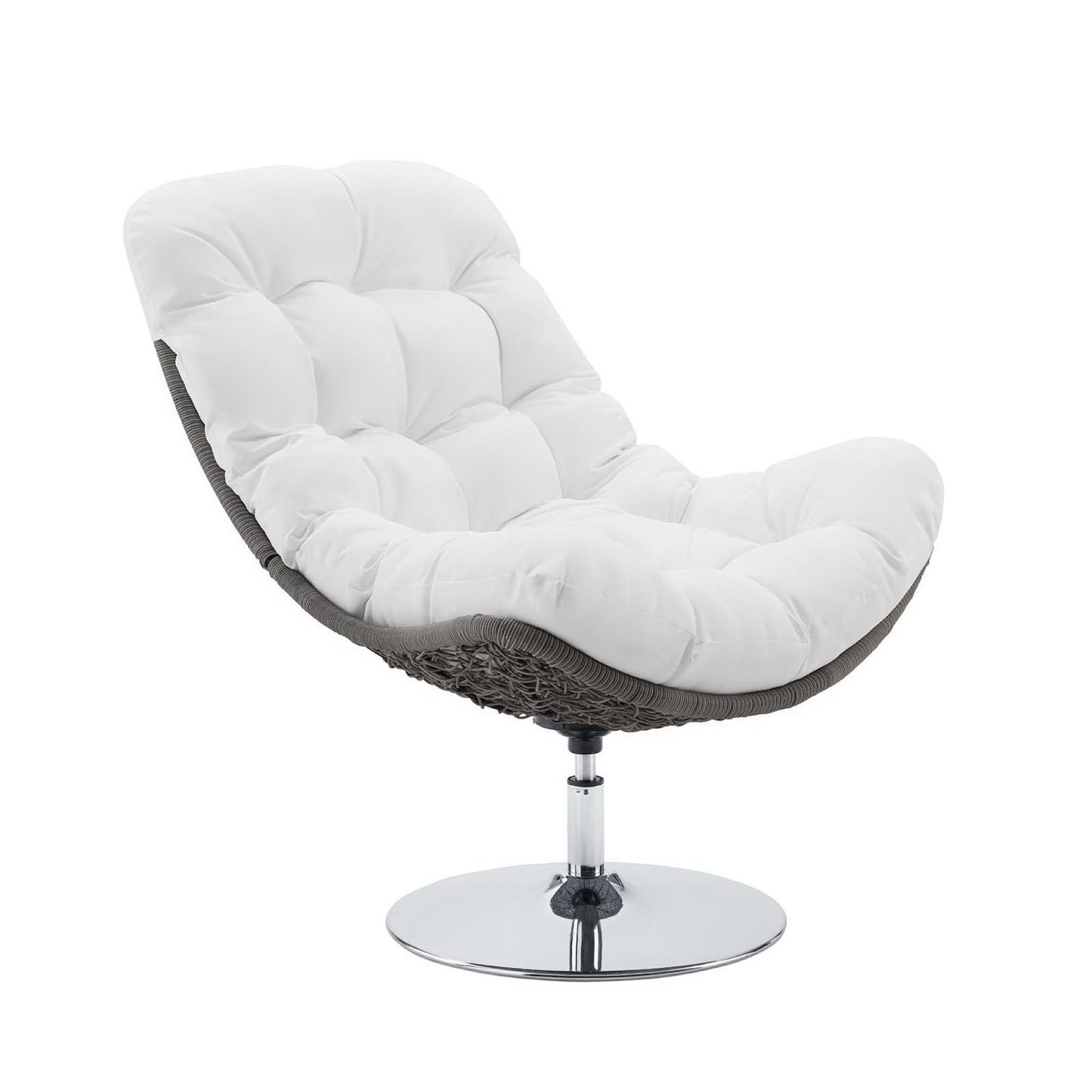 Modway - Brighton Wicker Rattan Outdoor Patio Swivel Lounge Chair by Modway  Outdoor Furniture Sofa Sectionals White - EEI-3616-LGR-WHI