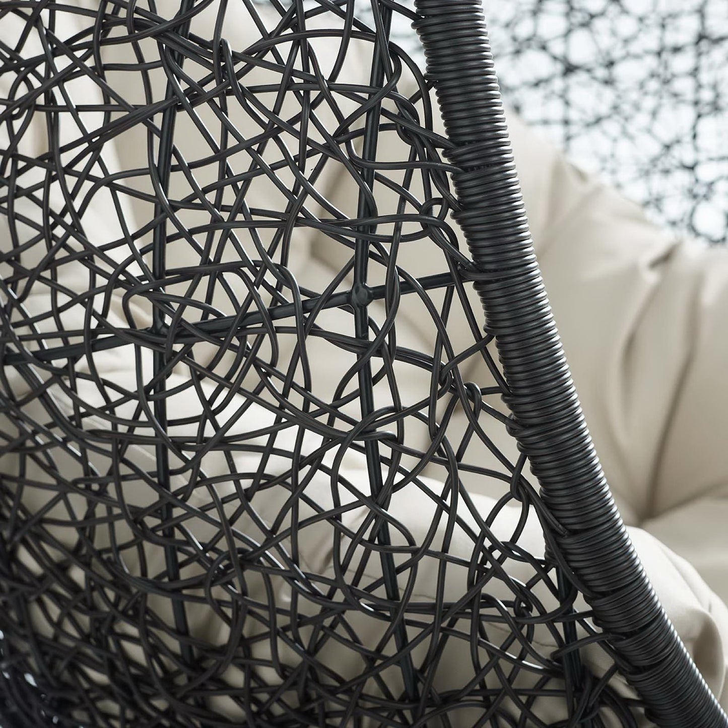 Modway - Encase Sunbrella? Fabric Swing Outdoor Patio Lounge Chair Without Stand by Modway  Outdoor Furniture Daybeds and Lounges Brown - EEI-3635-BLK-BEI