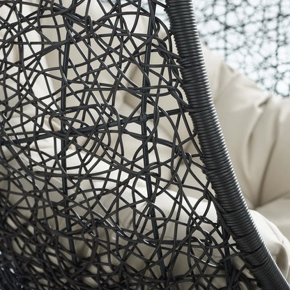 Modway - Encase Sunbrella? Fabric Swing Outdoor Patio Lounge Chair Without Stand by Modway  Outdoor Furniture Daybeds and Lounges Brown - EEI-3635-BLK-BEI