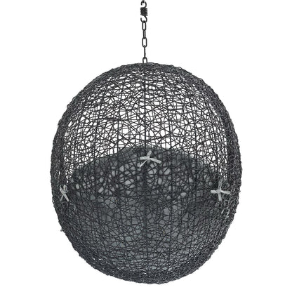 Modway - Encase Sunbrella? Fabric Swing Outdoor Patio Lounge Chair Without Stand by Modway  Outdoor Furniture Daybeds and Lounges Gray - EEI-3635-BLK-GRY