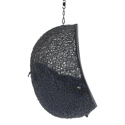 Modway - Encase Sunbrella? Fabric Swing Outdoor Patio Lounge Chair Without Stand by Modway  Outdoor Furniture Daybeds and Lounges Blue - EEI-3635-BLK-NAV