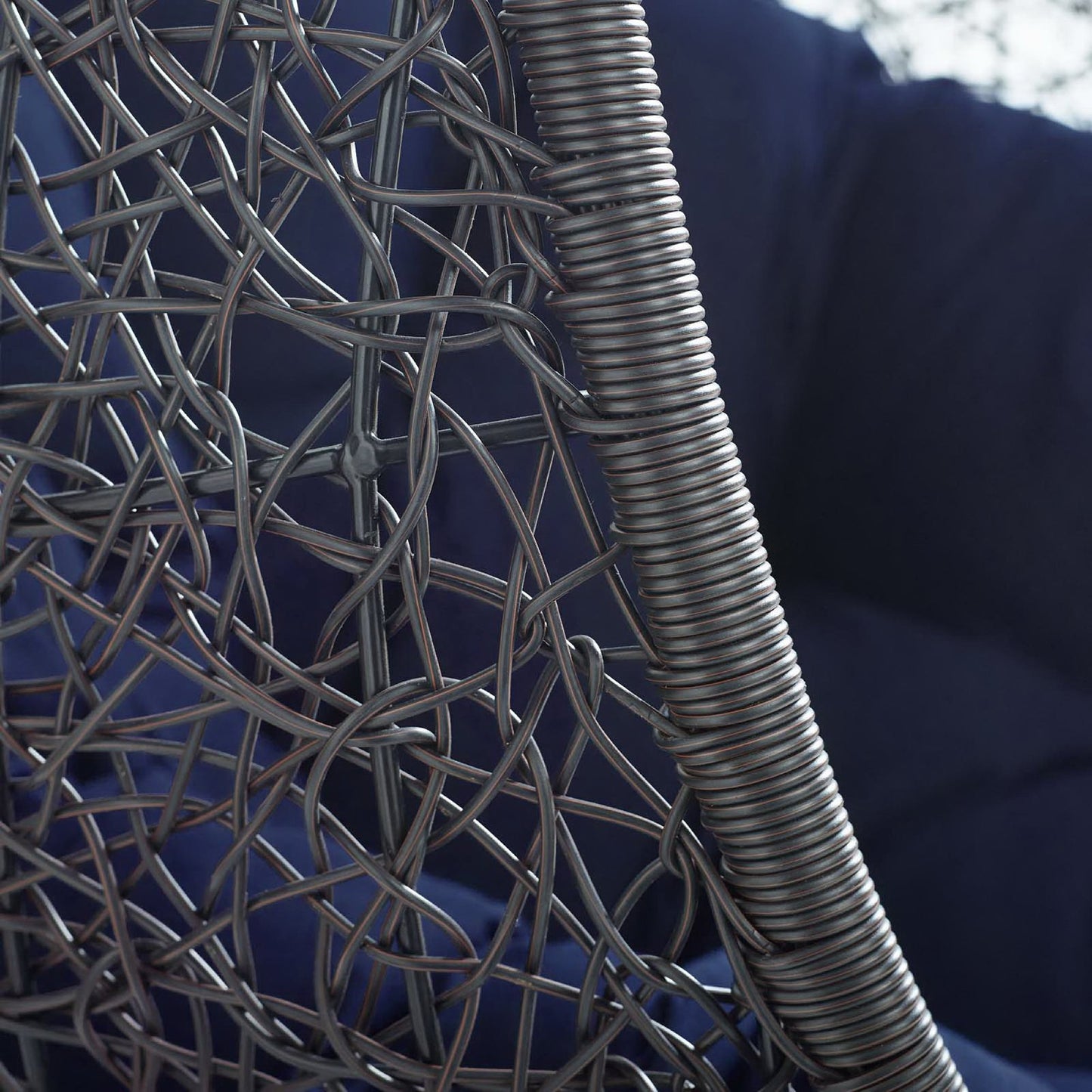 Modway - Encase Sunbrella? Fabric Swing Outdoor Patio Lounge Chair Without Stand by Modway  Outdoor Furniture Daybeds and Lounges Blue - EEI-3635-BLK-NAV