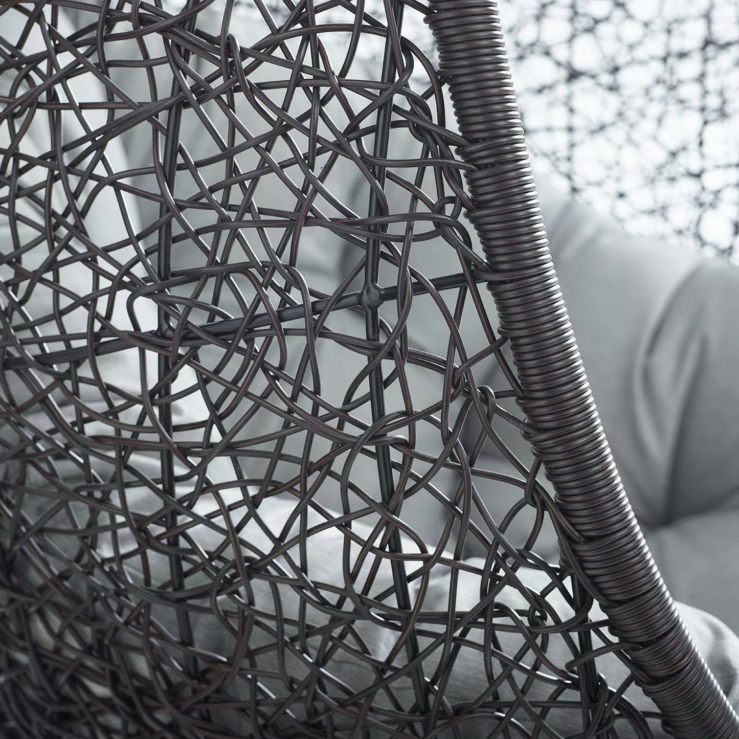 Modway - Encase Swing Outdoor Patio Lounge Chair Without Stand by Modway  Outdoor Furniture Daybeds and Lounges Gray - EEI-3636-BLK-GRY