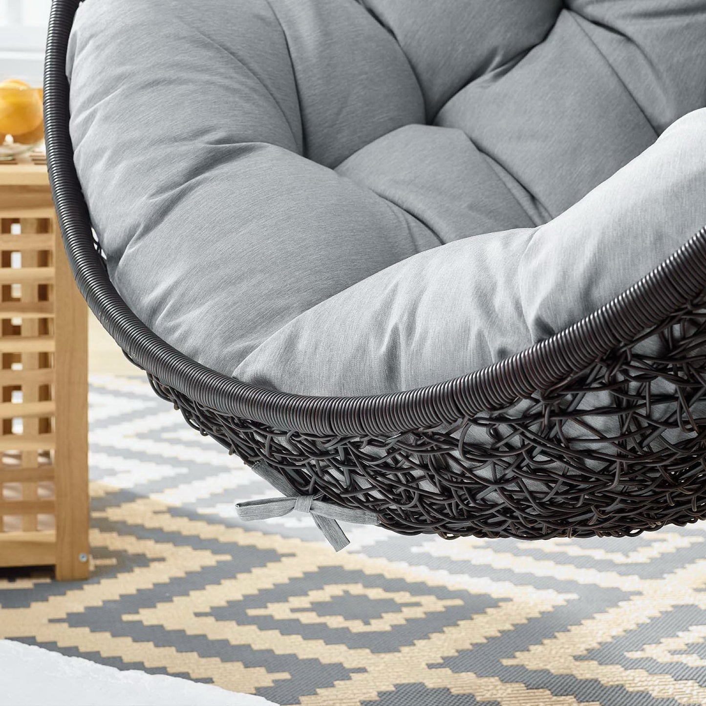 Modway - Encase Swing Outdoor Patio Lounge Chair Without Stand by Modway  Outdoor Furniture Daybeds and Lounges Gray - EEI-3636-BLK-GRY