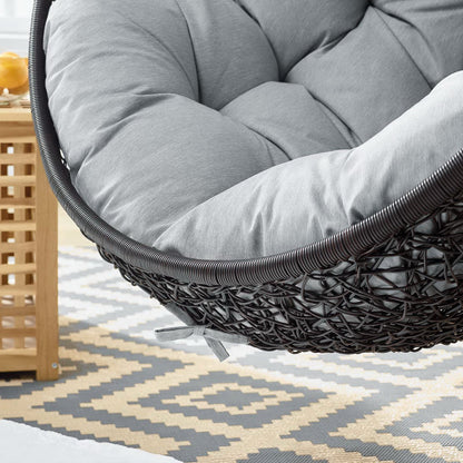 Modway - Encase Swing Outdoor Patio Lounge Chair Without Stand by Modway  Outdoor Furniture Daybeds and Lounges Gray - EEI-3636-BLK-GRY