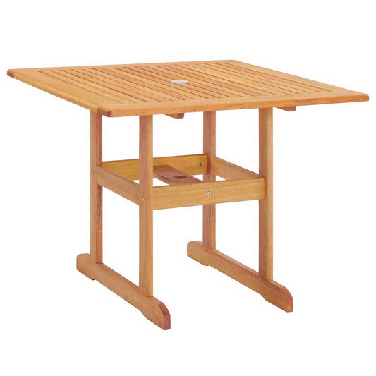 Modway Outlet Hatteras 36" Square Outdoor Patio Eucalyptus Wood Dining Table by Modway  Outdoor Furniture Furniture Natural - EEI-3674-NAT