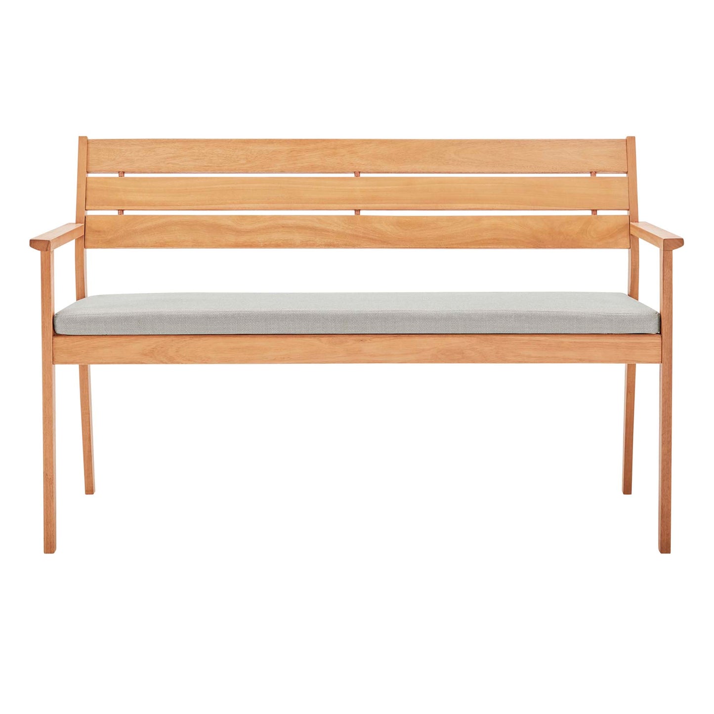 Modway Outlet Viewscape Outdoor Patio Ash Wood Loveseat by Modway  Outdoor Furniture Furniture Natural Taupe - EEI-3711-NAT-TAU