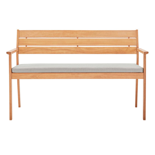 Modway Outlet Viewscape Outdoor Patio Ash Wood Loveseat by Modway  Outdoor Furniture Furniture Natural Taupe - EEI-3711-NAT-TAU