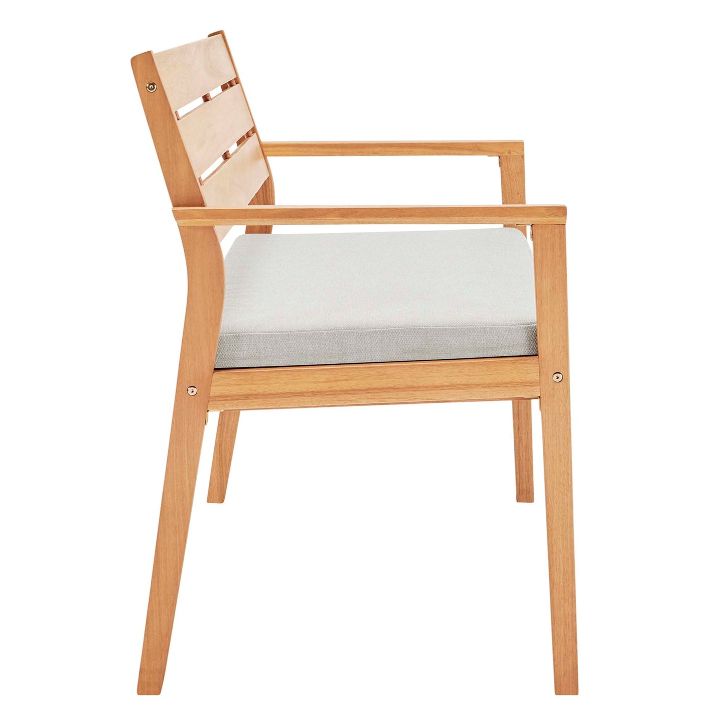 Modway Outlet Viewscape Outdoor Patio Ash Wood Loveseat by Modway  Outdoor Furniture Furniture Natural Taupe - EEI-3711-NAT-TAU