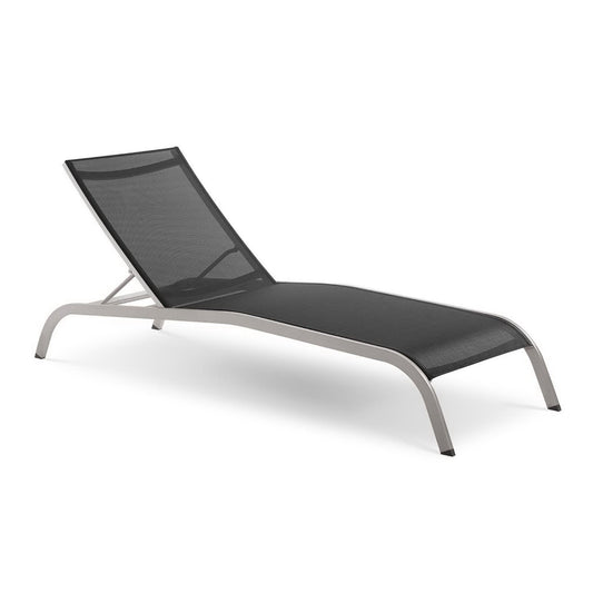Modway Outlet Savannah Mesh Chaise Outdoor Patio Aluminum Lounge Chair by Modway  Outdoor Furniture Furniture Black - EEI-3721-BLK