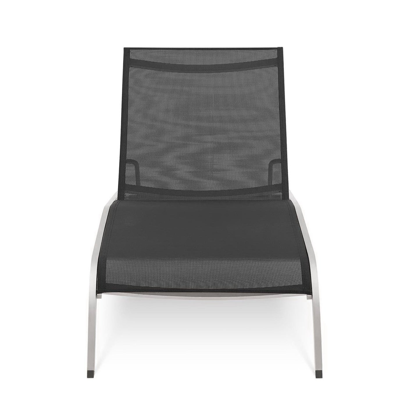 Modway Outlet Savannah Mesh Chaise Outdoor Patio Aluminum Lounge Chair by Modway  Outdoor Furniture Furniture Black - EEI-3721-BLK