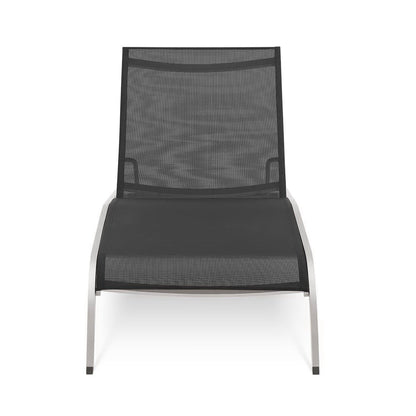 Modway Outlet Savannah Mesh Chaise Outdoor Patio Aluminum Lounge Chair by Modway  Outdoor Furniture Furniture Black - EEI-3721-BLK