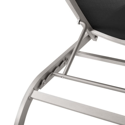 Modway Outlet Savannah Mesh Chaise Outdoor Patio Aluminum Lounge Chair by Modway  Outdoor Furniture Furniture Black - EEI-3721-BLK