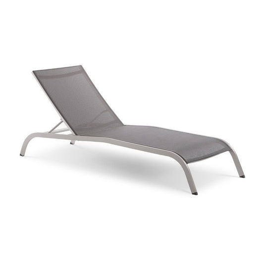 Modway - Savannah Mesh Chaise Outdoor Patio Aluminum Lounge Chair by Modway  Outdoor Furniture Sofa Sectionals Gray - EEI-3721-GRY