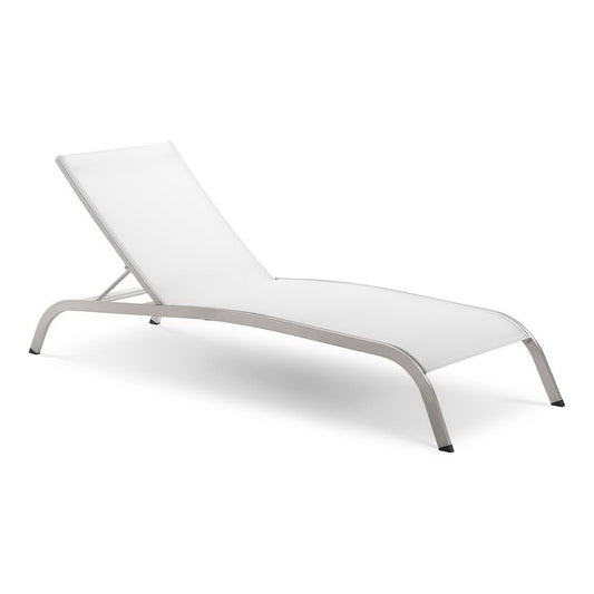 Modway - Savannah Mesh Chaise Outdoor Patio Aluminum Lounge Chair by Modway  Outdoor Furniture Sofa Sectionals White - EEI-3721-WHI
