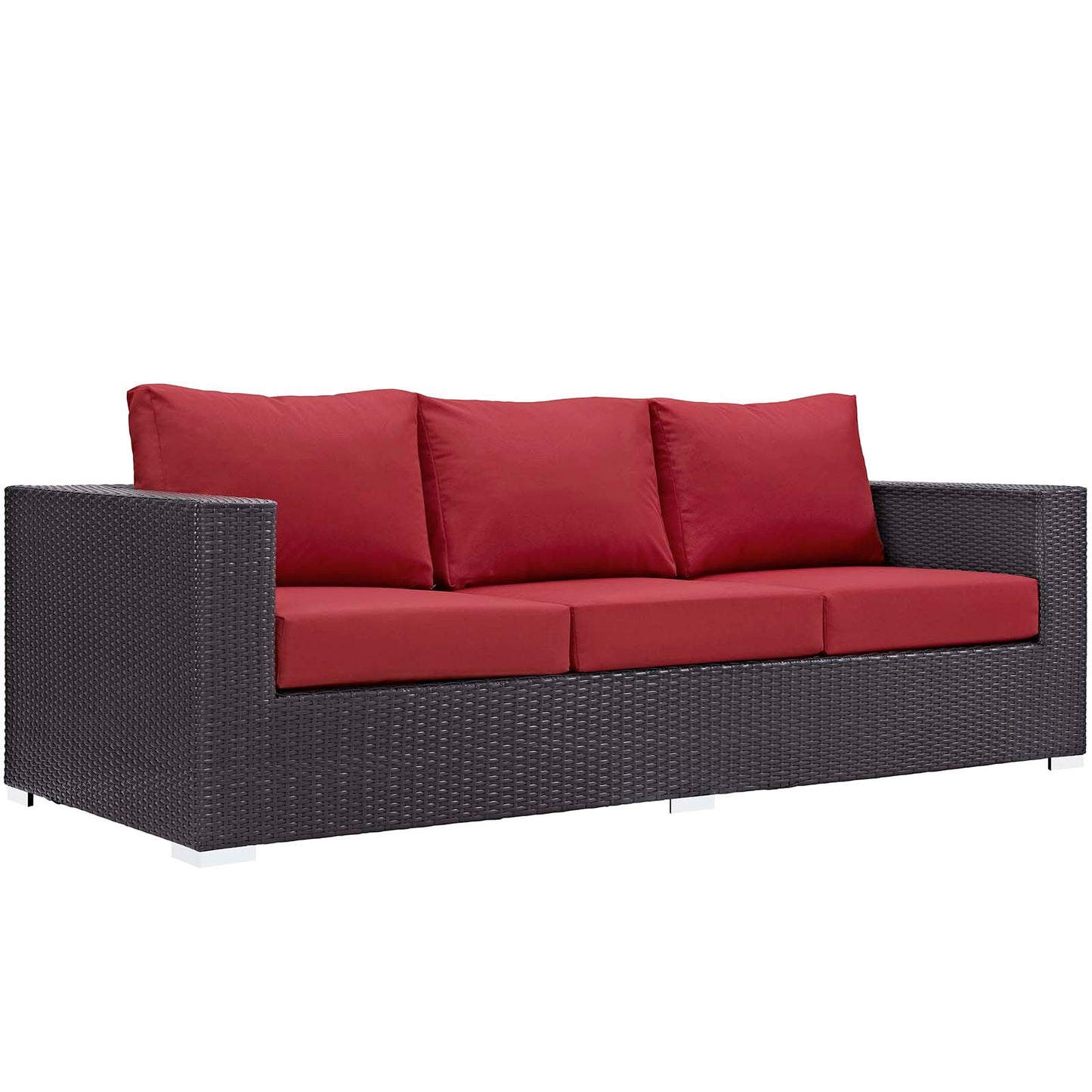 Modway Outlet Convene 3 Piece Set Outdoor Patio with Fire Pit by Modway  Outdoor Furniture Furniture Espresso Red - EEI-3724-EXP-RED-SET