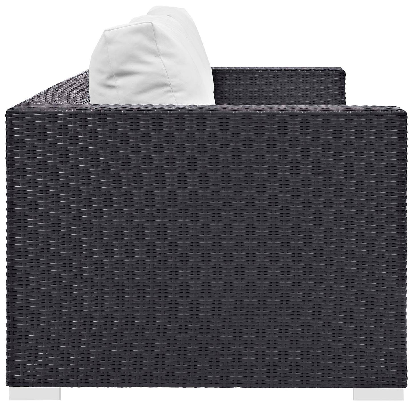 Modway Outlet Convene 3 Piece Set Outdoor Patio with Fire Pit by Modway  Outdoor Furniture Furniture Espresso White - EEI-3724-EXP-WHI-SET