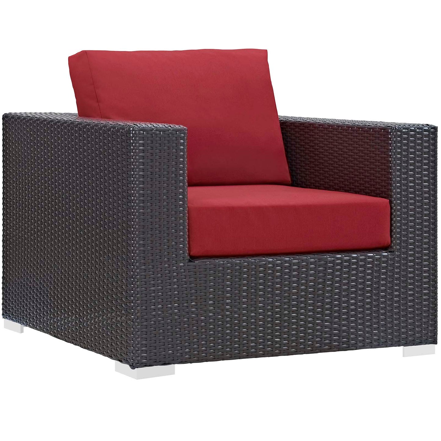 Modway Outlet Convene 4 Piece Set Outdoor Patio with Fire Pit by Modway  Outdoor Furniture Furniture Espresso Red - EEI-3725-EXP-RED-SET