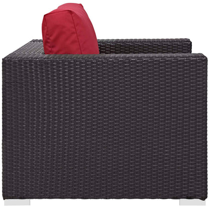 Modway Outlet Convene 4 Piece Set Outdoor Patio with Fire Pit by Modway  Outdoor Furniture Furniture Espresso Red - EEI-3725-EXP-RED-SET