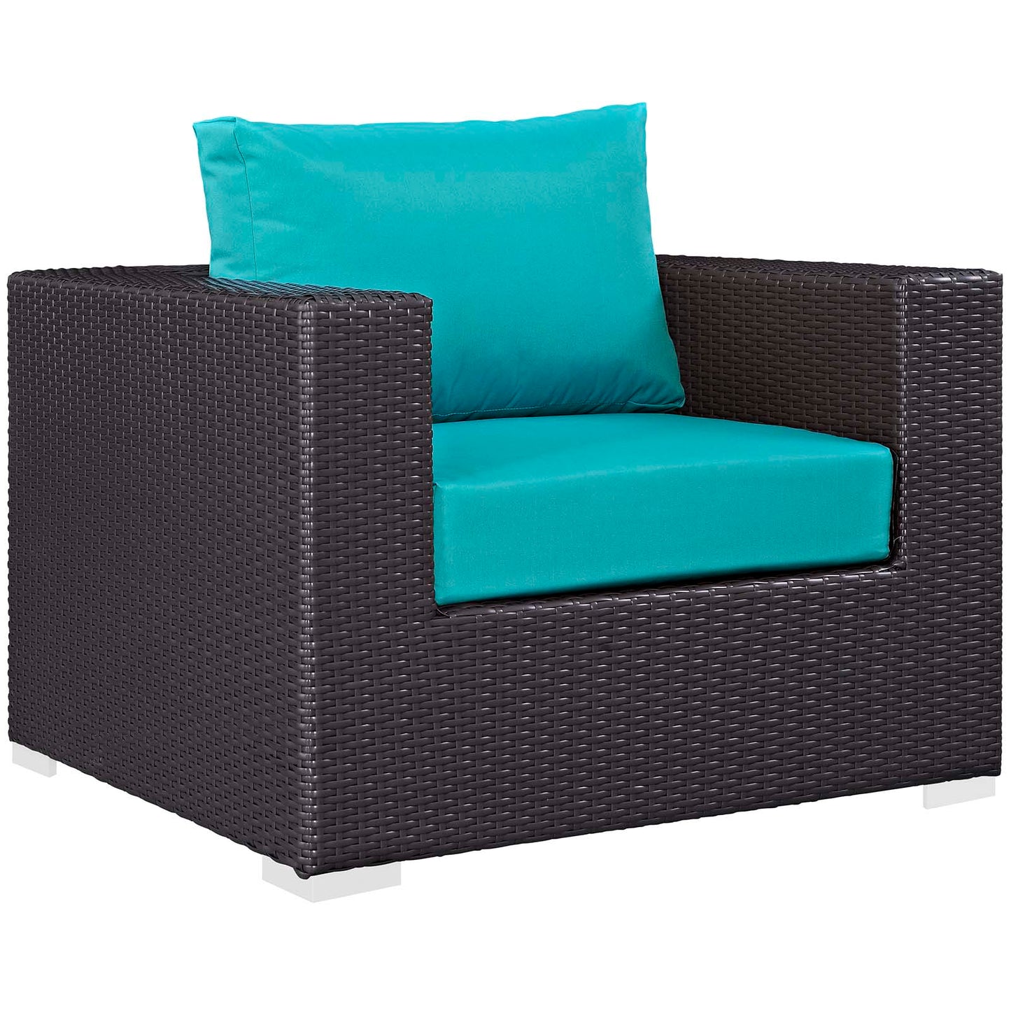 Modway Outlet Convene 5 Piece Set Outdoor Patio with Fire Pit by Modway  Outdoor Furniture Furniture Espresso Turquois - EEI-3726-EXP-TRQ-SET