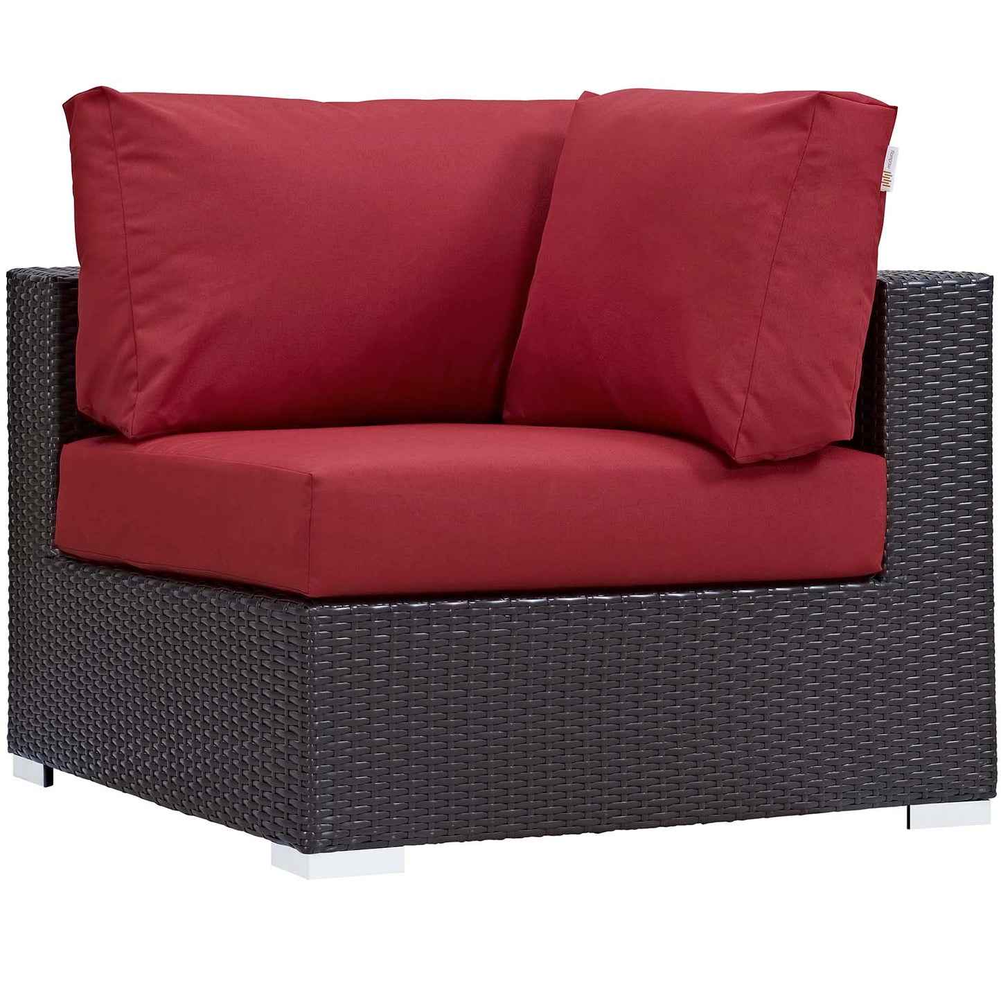 Modway Outlet Convene 5 Piece Set Outdoor Patio with Fire Pit by Modway  Outdoor Furniture Furniture Espresso Red - EEI-3728-EXP-RED-SET