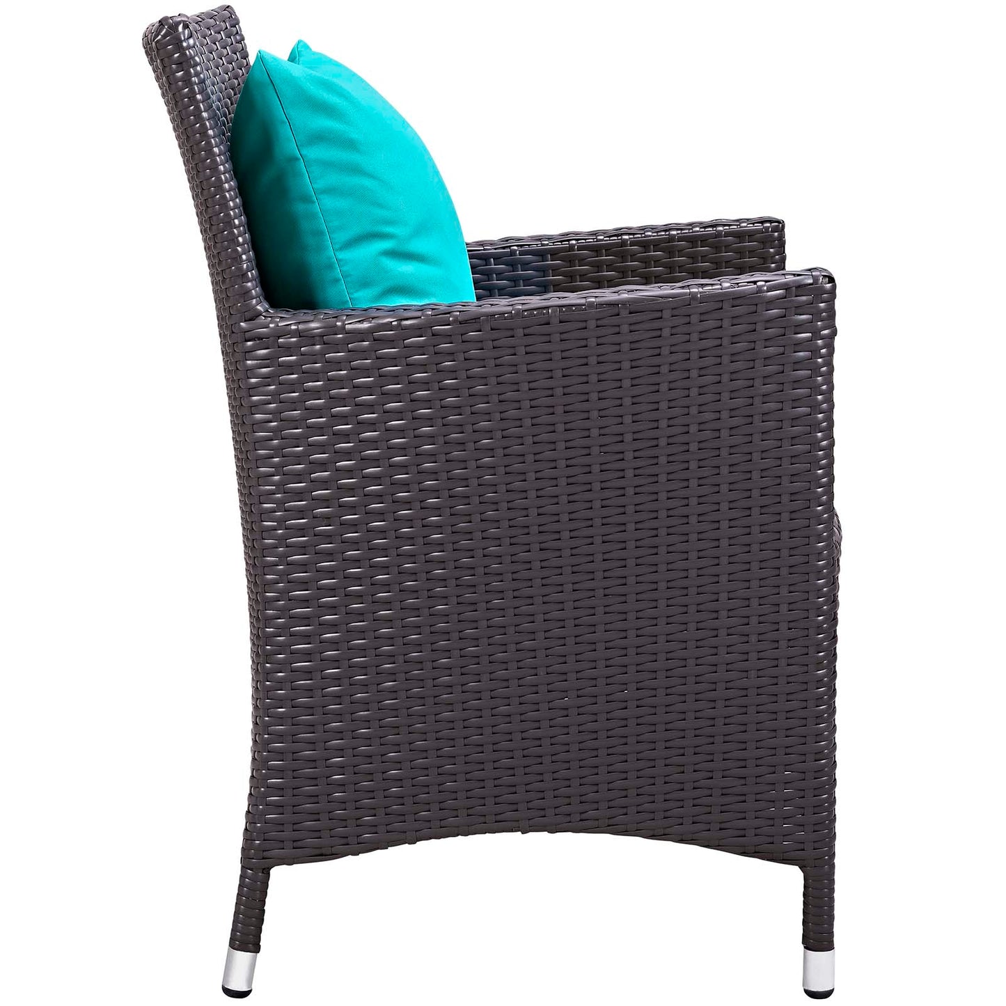 Modway Outlet Convene 3 Piece Set Outdoor Patio with Fire Pit by Modway  Outdoor Furniture Furniture Espresso Turquoise - EEI-3729-EXP-TRQ-SET