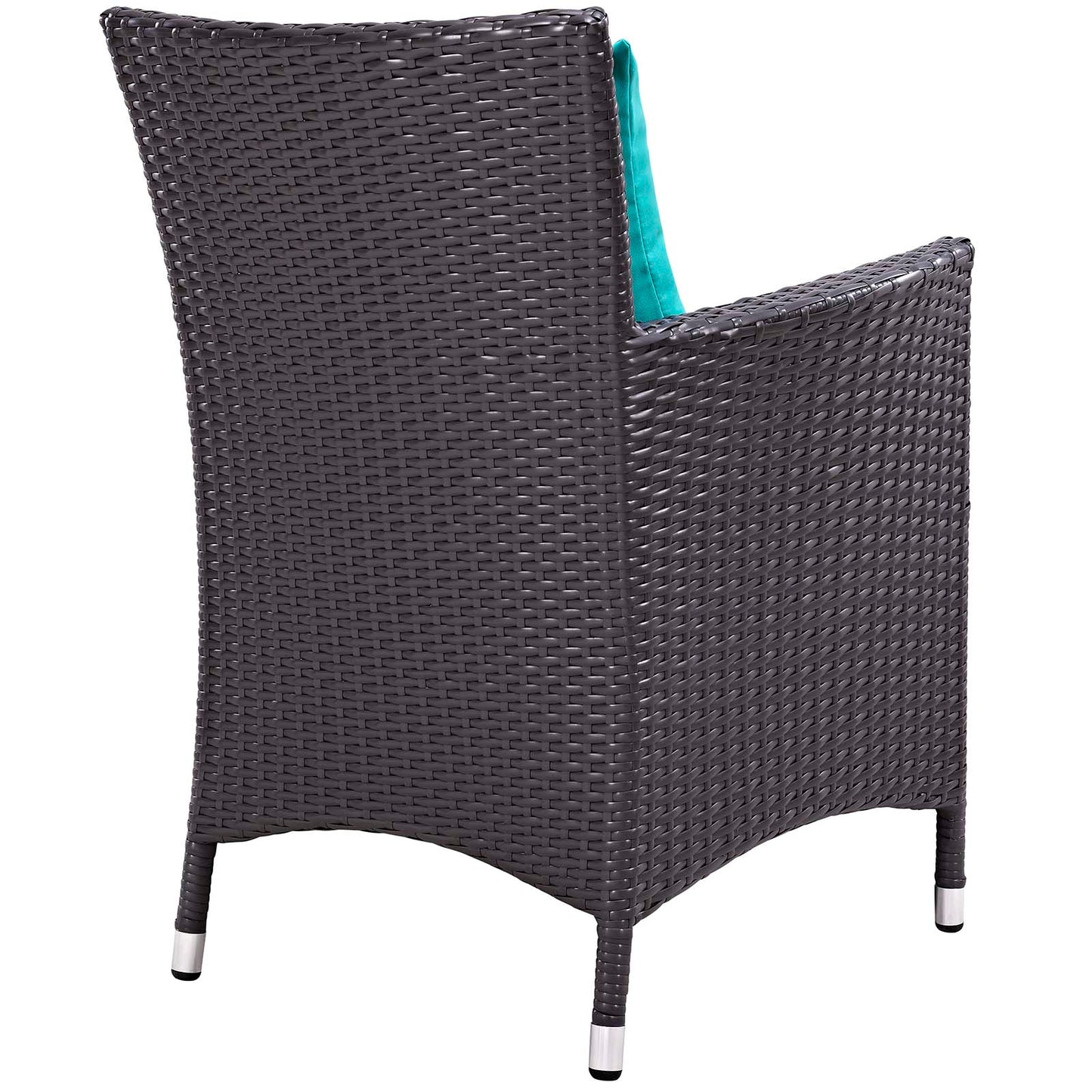 Modway Outlet Convene 3 Piece Set Outdoor Patio with Fire Pit by Modway  Outdoor Furniture Furniture Espresso Turquoise - EEI-3729-EXP-TRQ-SET