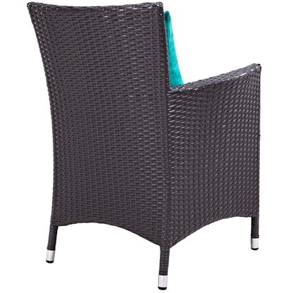 Modway Outlet Convene 3 Piece Set Outdoor Patio with Fire Pit by Modway  Outdoor Furniture Furniture Espresso Turquoise - EEI-3729-EXP-TRQ-SET