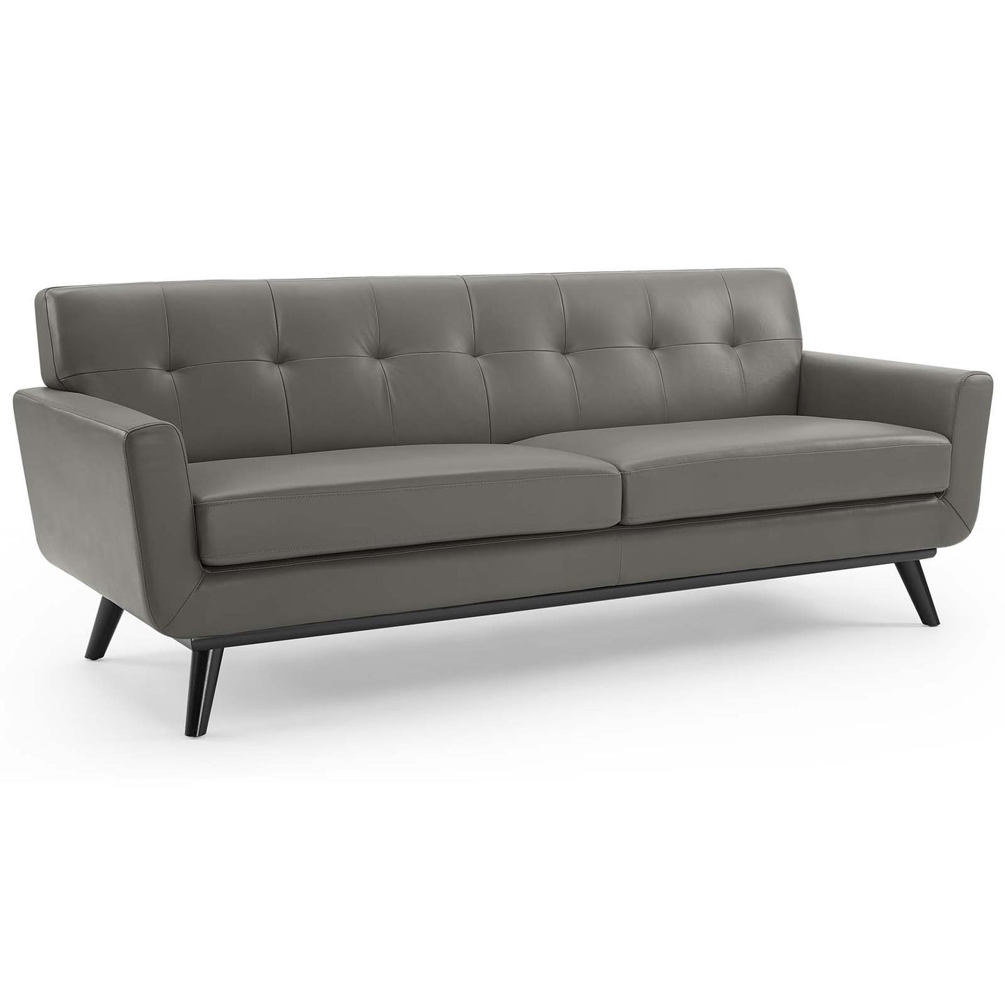 Modway - Engage Top-Grain Leather Living Room Lounge Sofa by Modway  Living Room Sofas and Armchairs Gray - EEI-3733-GRY