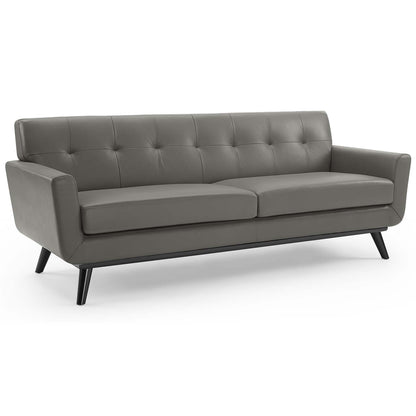 Modway - Engage Top-Grain Leather Living Room Lounge Sofa by Modway  Living Room Sofas and Armchairs Gray - EEI-3733-GRY