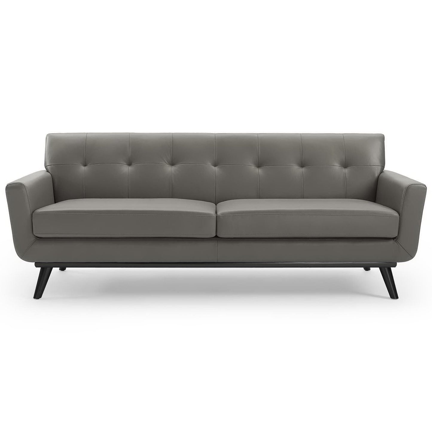 Modway - Engage Top-Grain Leather Living Room Lounge Sofa by Modway  Living Room Sofas and Armchairs Gray - EEI-3733-GRY