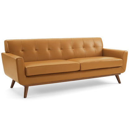 Modway - Engage Top-Grain Leather Living Room Lounge Sofa by Modway  Living Room Sofas and Armchairs Brown - EEI-3733-TAN